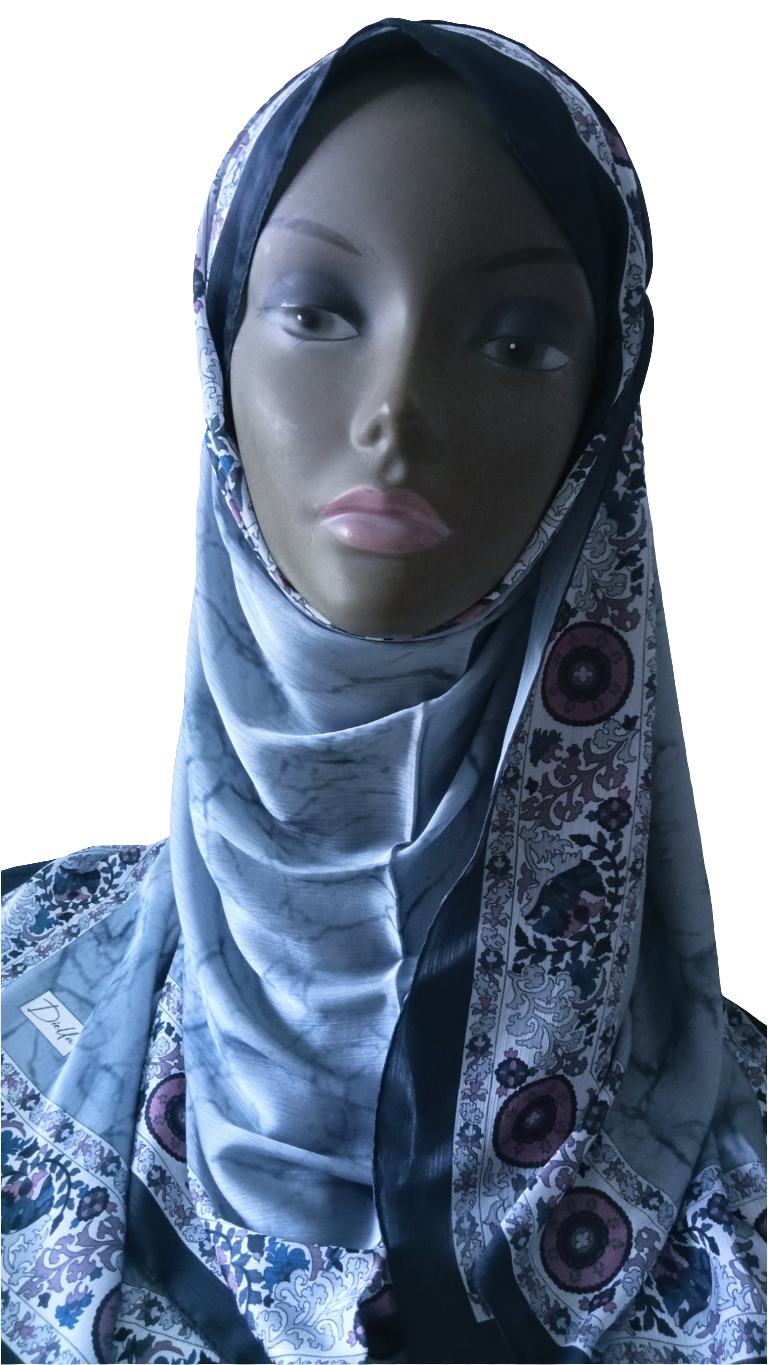 Foulard imprimé GRIS CLAIR